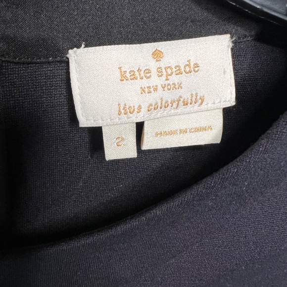 Kate Spade New York Black Long-Sleeved Top‎ w/Scalloped Hem Size 2 - Picture 5 of 7